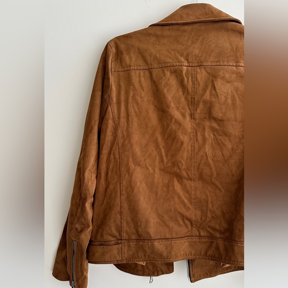 LOFT Tan Leather Jacket with Silver Accents - Picture 15 of 16